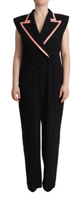 Dolce & Gabbana Black Sleeveless Wool Blend Jumpsuit Dress