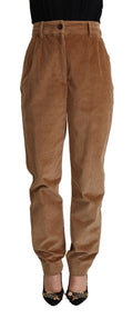 Dolce & Gabbana Brown High-Waisted Corduroy Skinny Pants