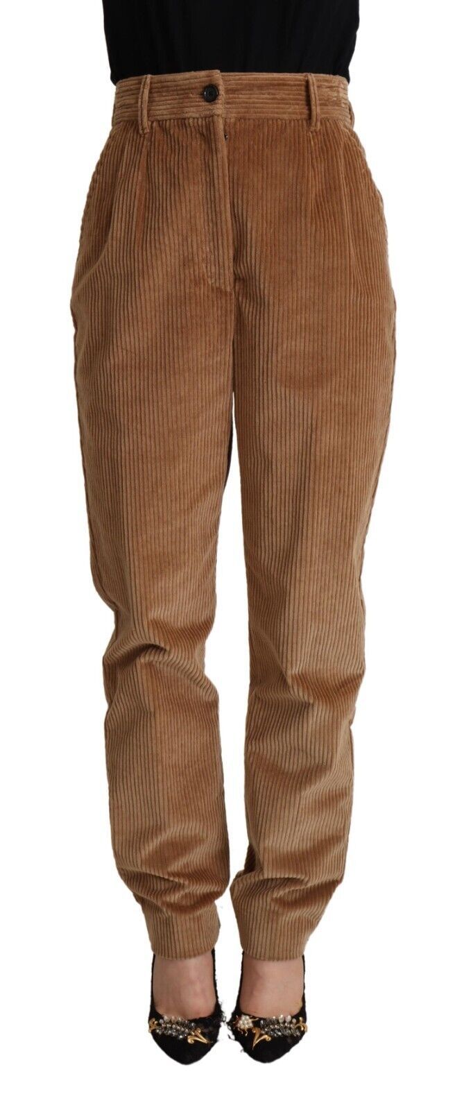 Dolce & Gabbana Brown High-Waisted Corduroy Skinny Pants
