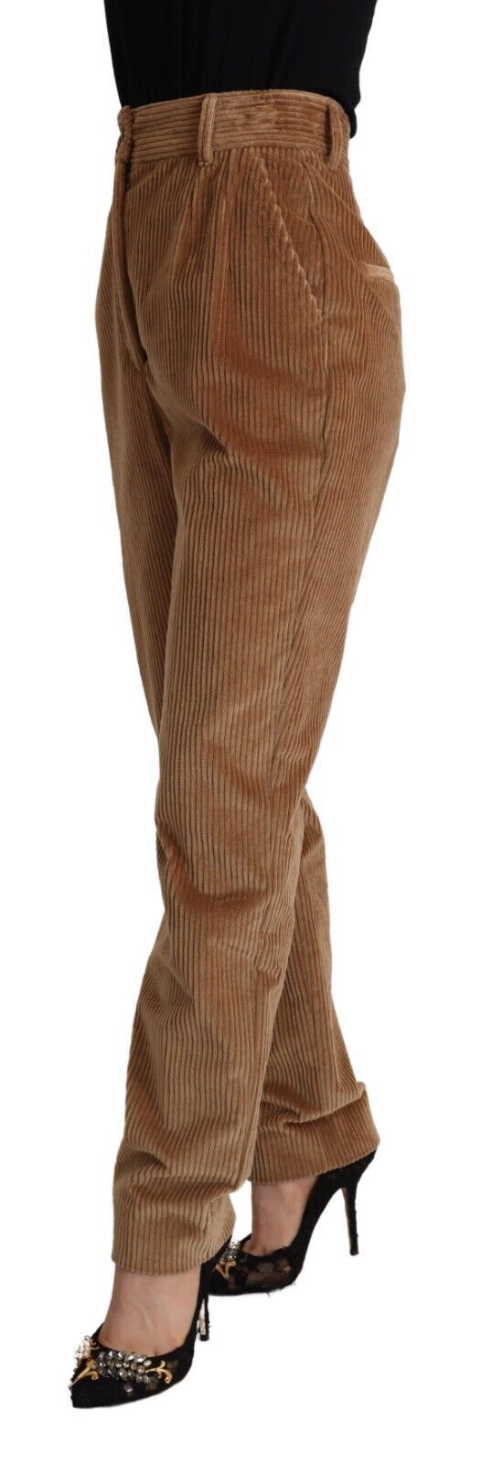Dolce & Gabbana Brown High-Waisted Corduroy Skinny Pants