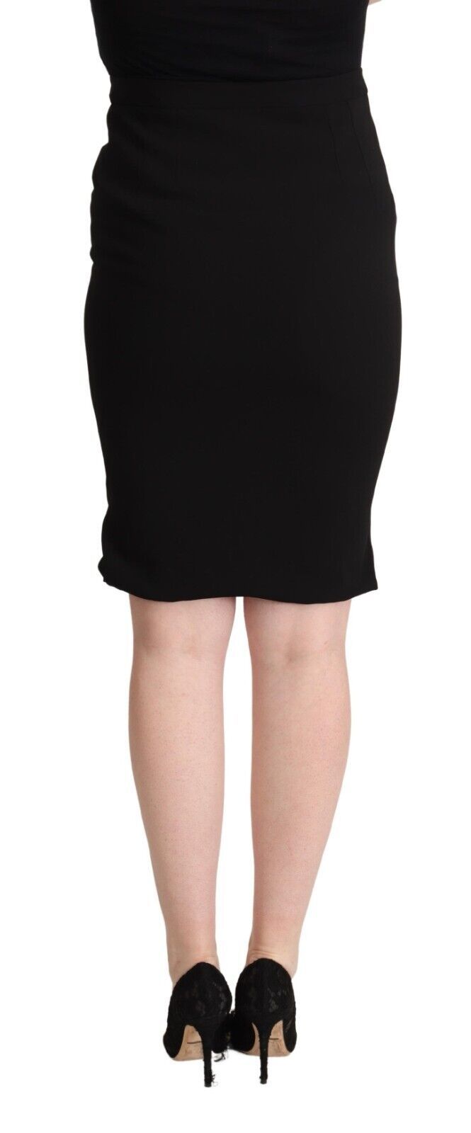 Dolce & Gabbana Black High Waisted Knee Length Pencil Skirt