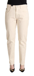 Dolce & Gabbana Weiße Baumwolle Skinny Denim Damen Jeans Hosen