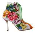 Dolce & Gabbana White Jersey Stretch Boots Open Toe Heels Shoes