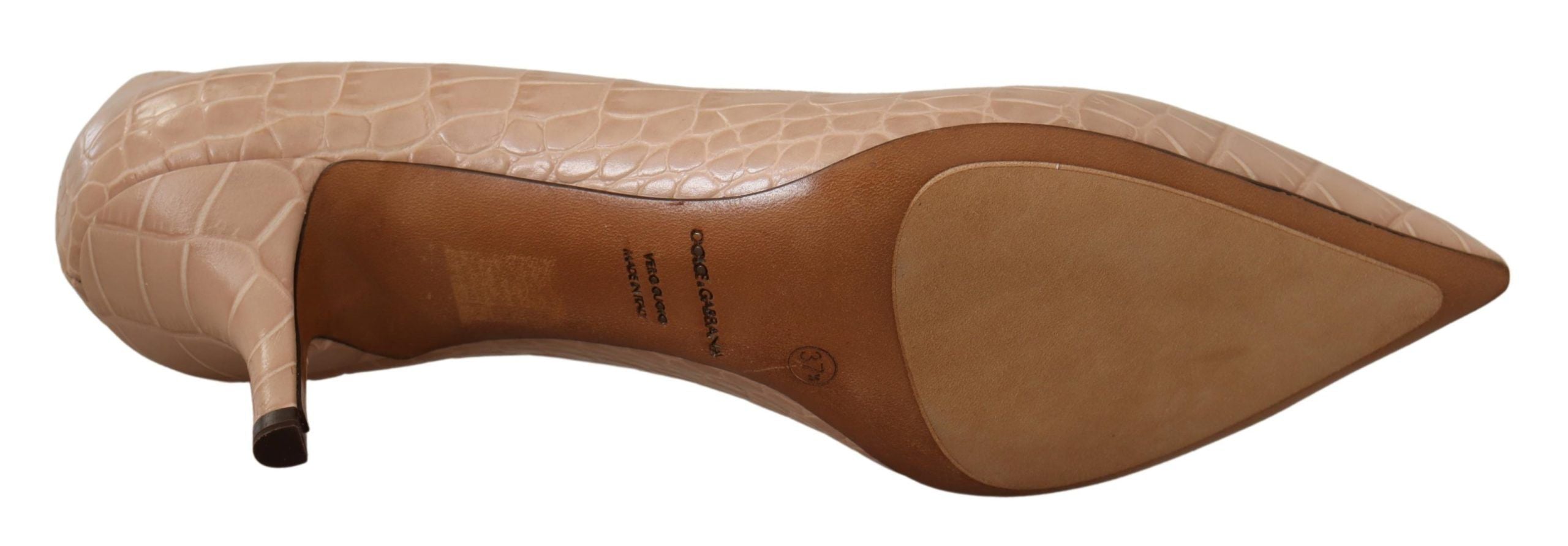 Dolce & Gabbana Beige Leder Spitze Absätze Pumps Schuhe