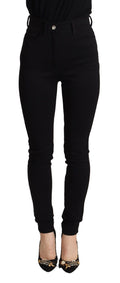 Dolce & Gabbana Schwarze High Waist Skinny Slim Fit Hose