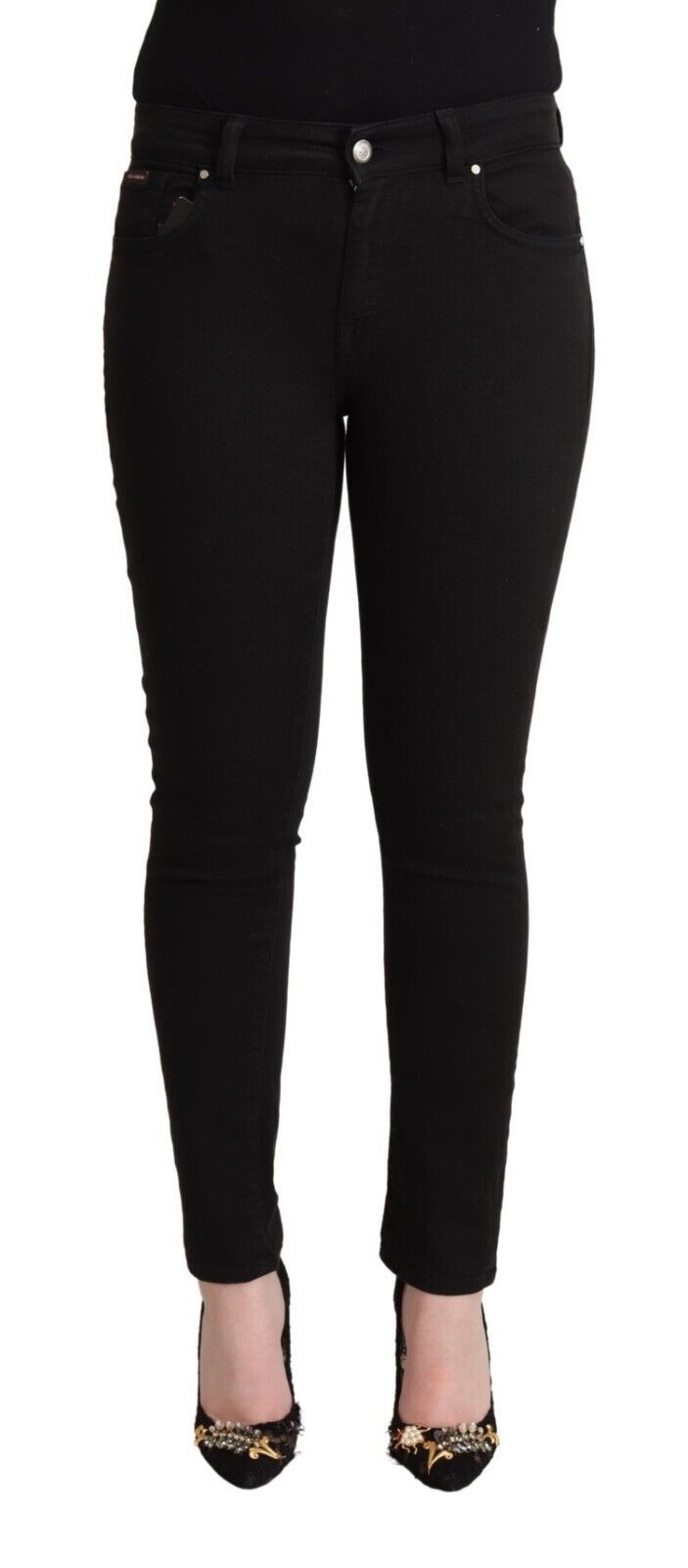 Dolce & Gabbana Black Slim Fit Mid-Rise Cotton Denim Jeans