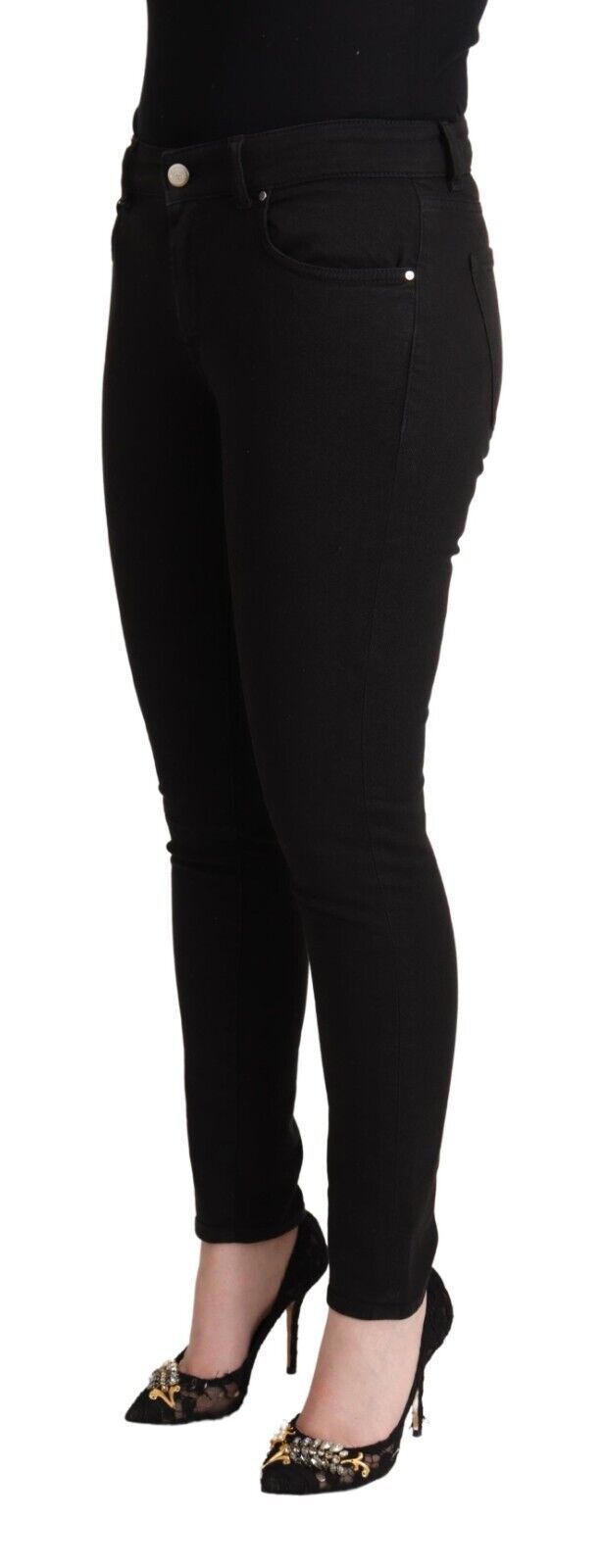 Dolce & Gabbana Black Slim Fit Mid-Rise Cotton Denim Jeans