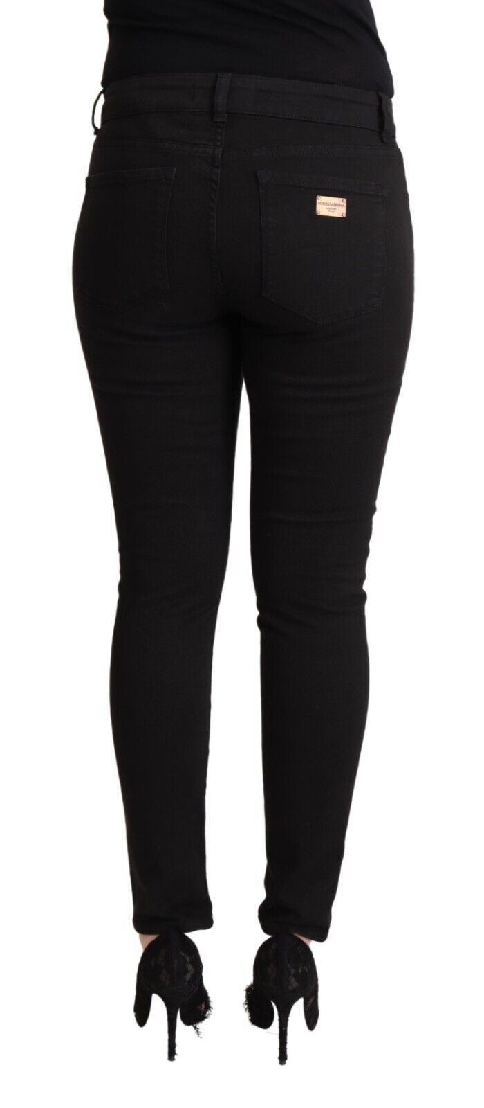 Dolce & Gabbana Black Slim Fit Mid-Rise Cotton Denim Jeans