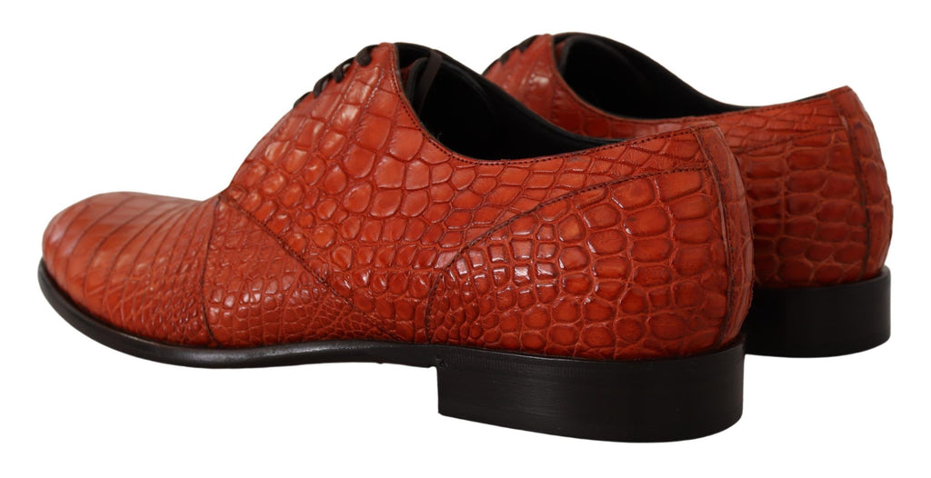 Dolce & Gabbana Orange Exotic Leather Derby Shoes