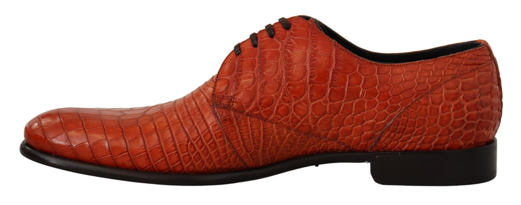 Dolce & Gabbana Orange Exotic Leather Derby Shoes