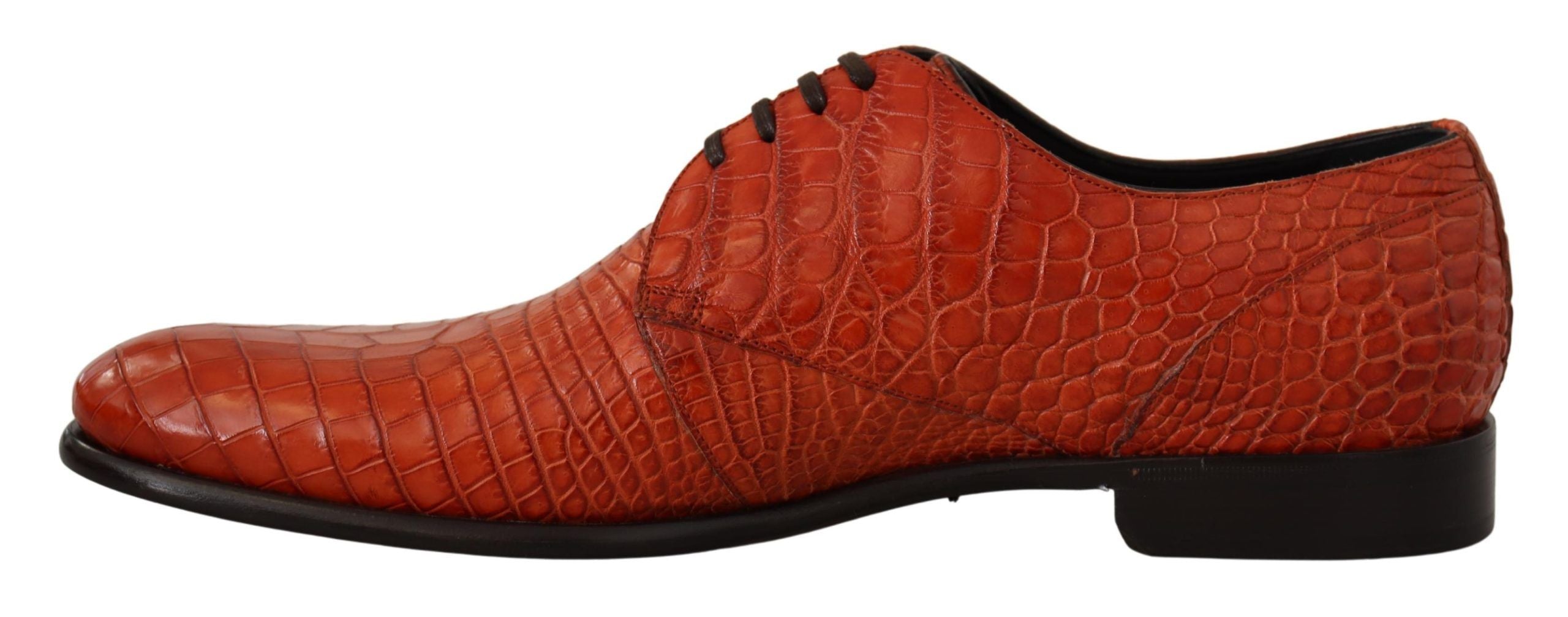Dolce & Gabbana Orange Exotic Leather Derby Shoes