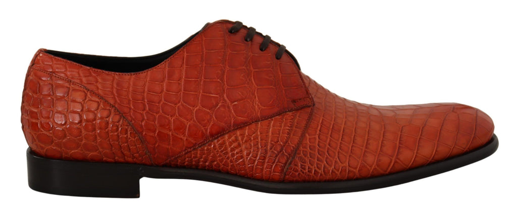 Dolce & Gabbana Orange Exotic Leather Derby Shoes