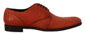 Dolce & Gabbana Orange Exotic Leather Derby Shoes