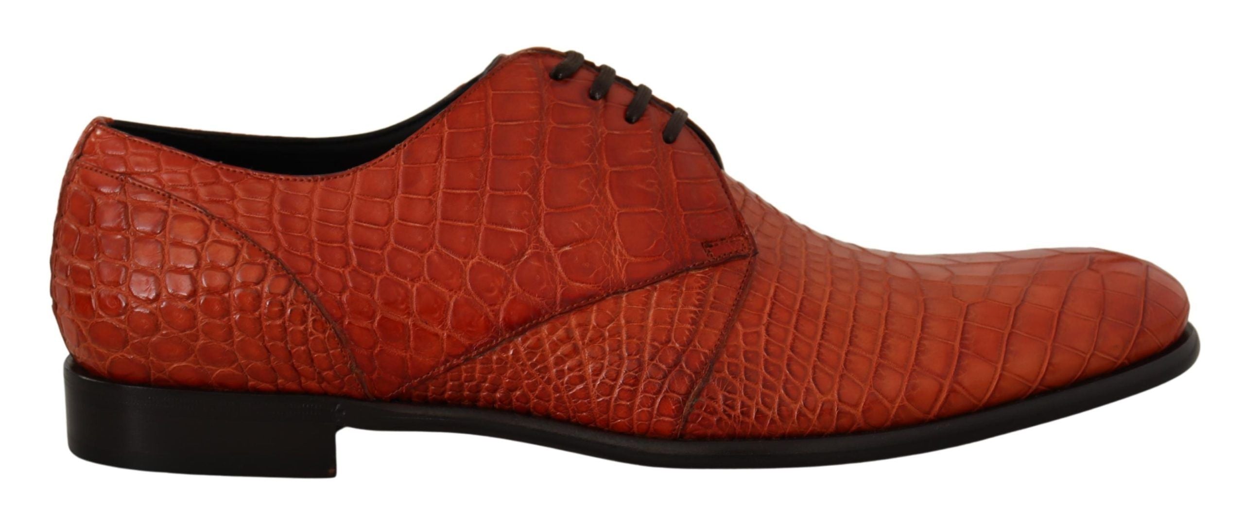 Dolce & Gabbana Orange Exotic Leather Derby Shoes