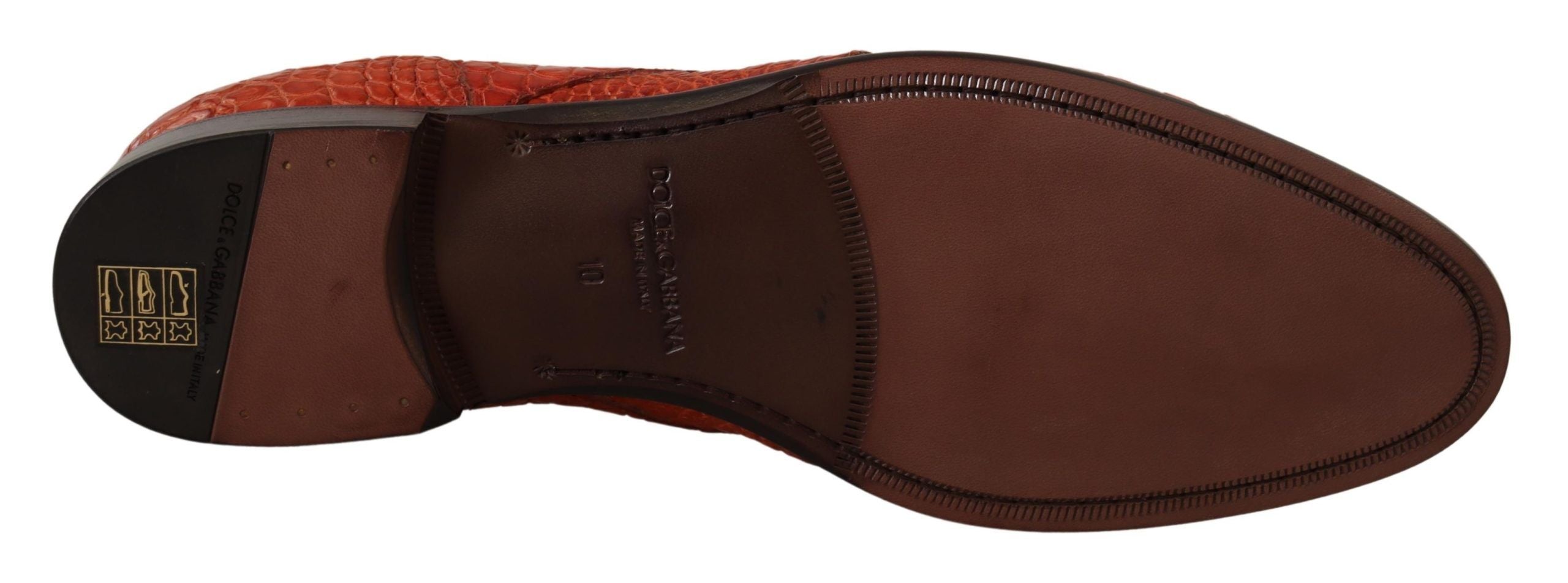 Dolce & Gabbana Orange Exotic Leather Derby Shoes