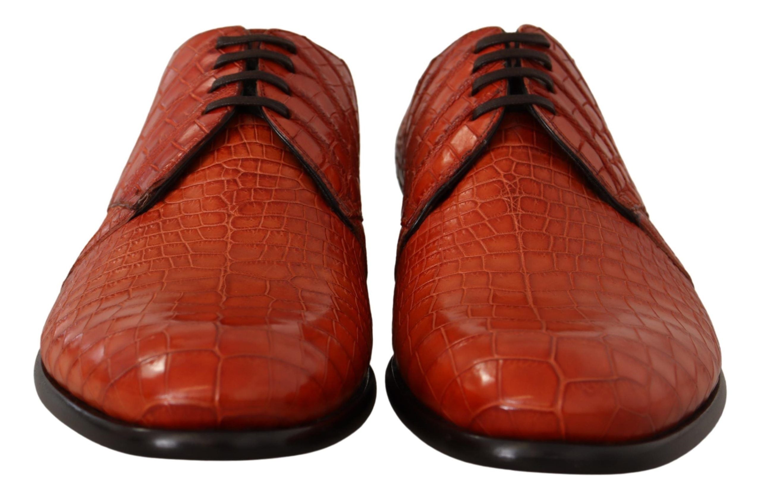 Dolce & Gabbana Orange Exotic Leather Derby Shoes
