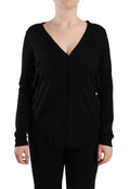 Dolce & Gabbana Black Wool V-Neck Long-Sleeved Sweater