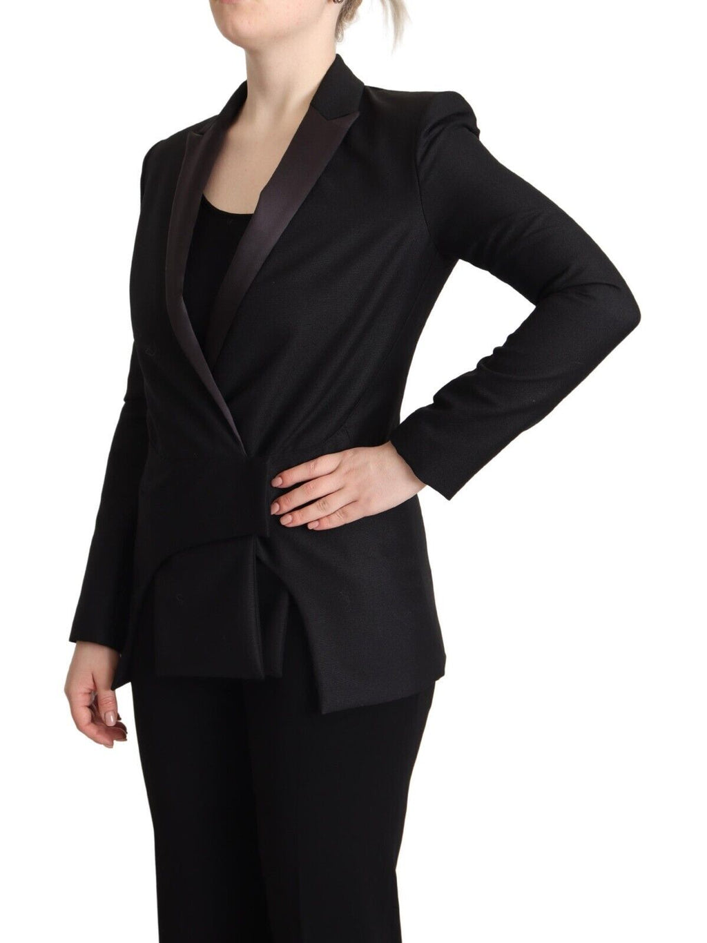 Costume National Schwarze langärmelige doppelreihige Jacke