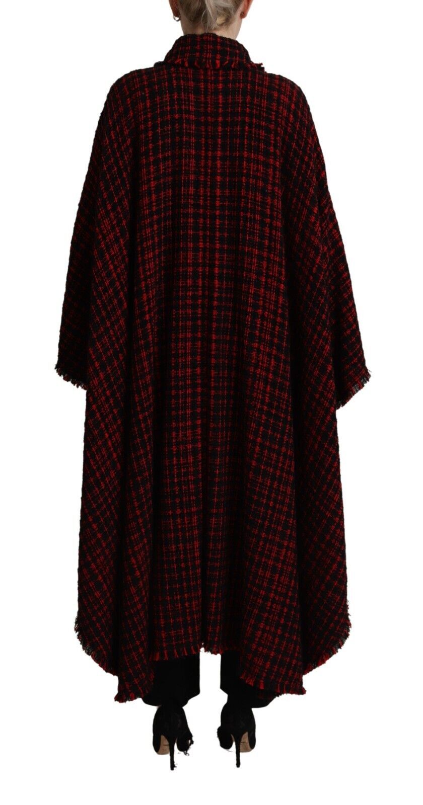 Dolce & Gabbana Black and Red Plaid Cotton Coat Jacket