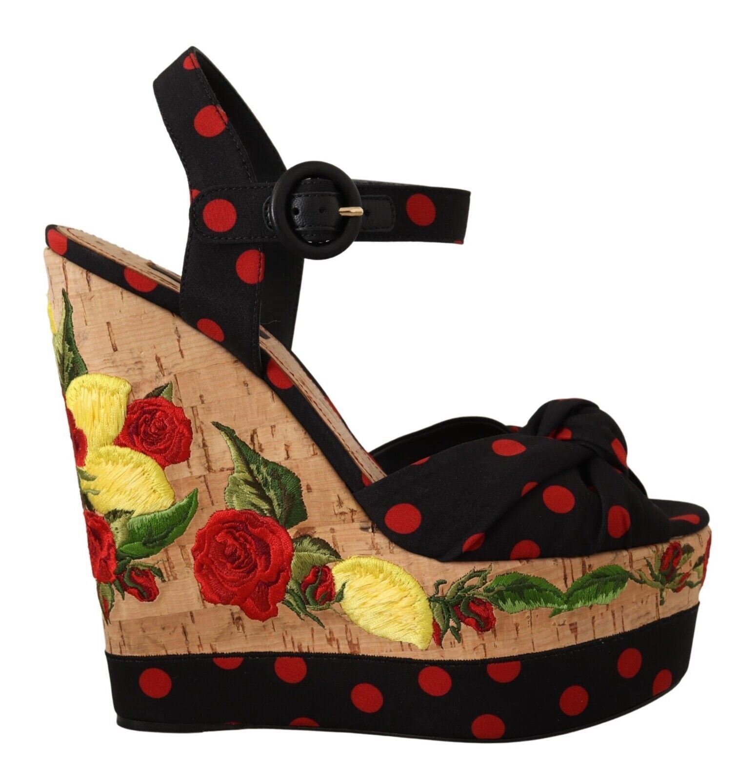 Dolce & Gabbana Multicolor Platform Wedge Sandals Charmeuse Shoes