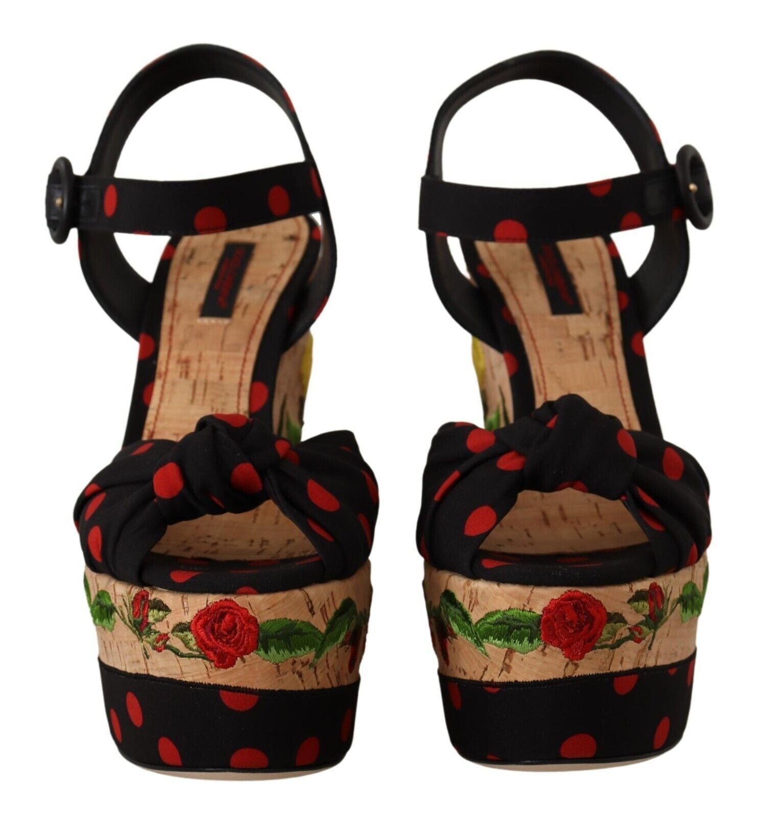 Dolce & Gabbana Multicolor Platform Wedge Sandals Charmeuse Shoes