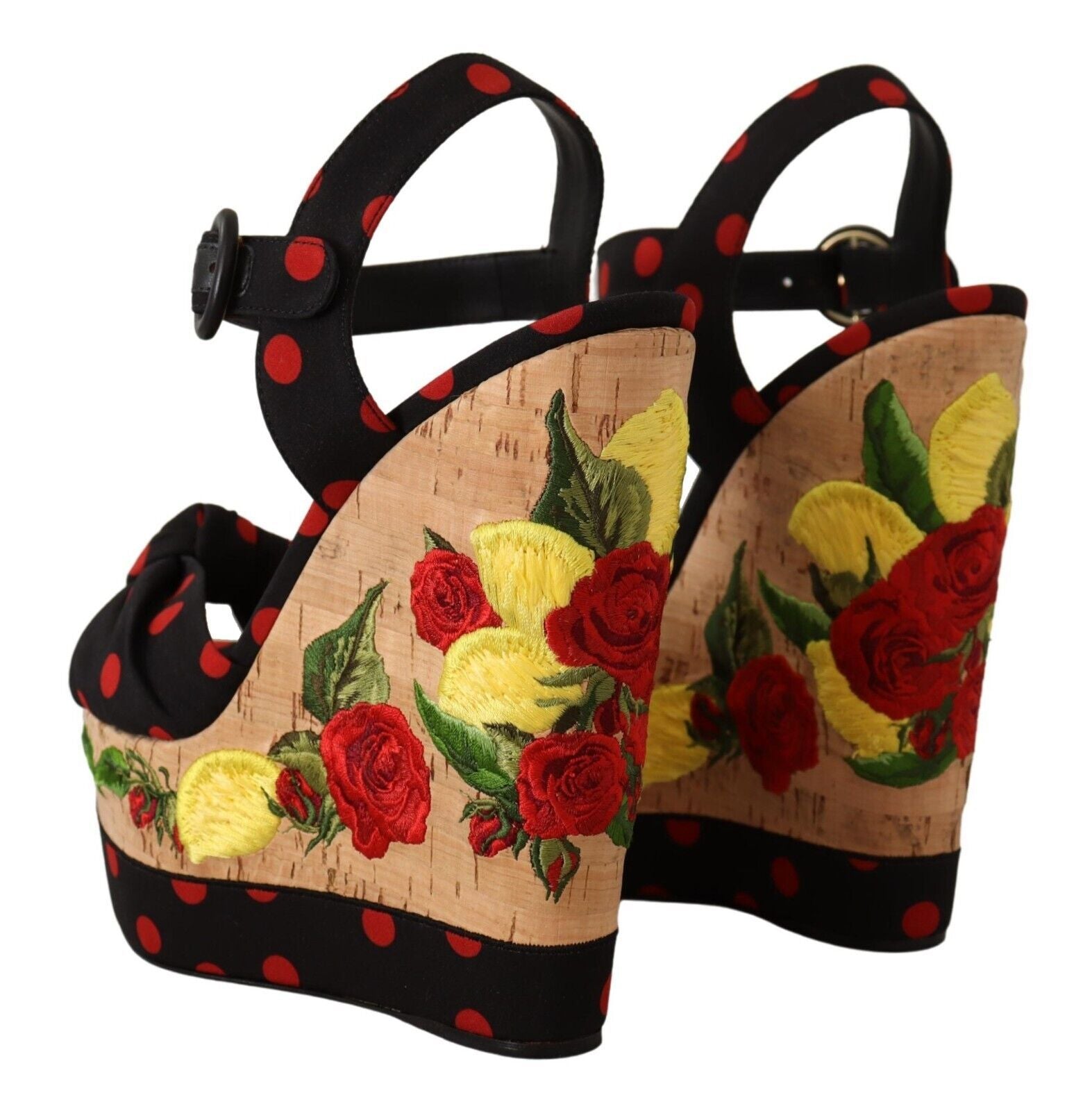Dolce & Gabbana Multicolor Platform Wedge Sandals Charmeuse Shoes