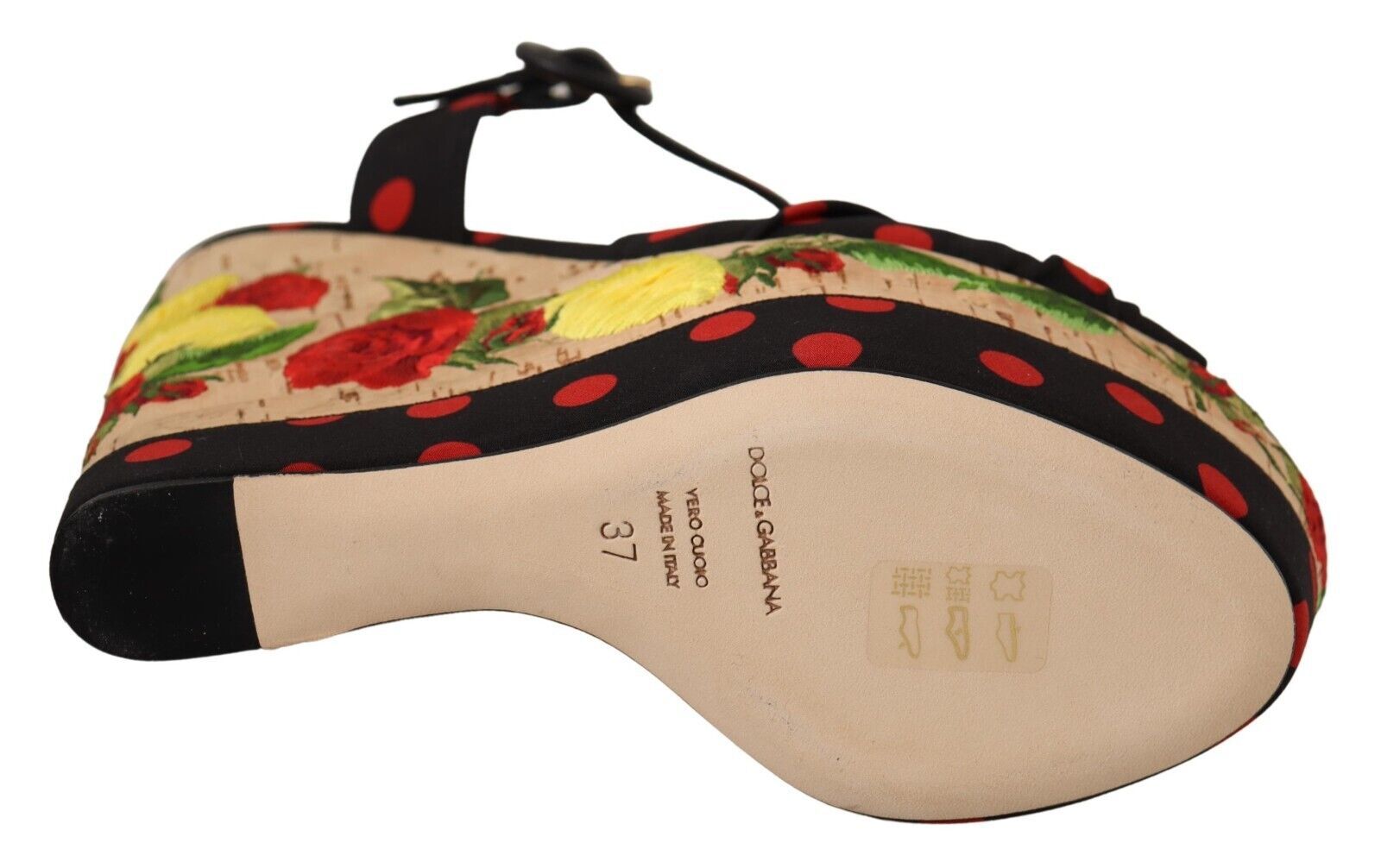 Dolce & Gabbana Multicolor Platform Wedge Sandals Charmeuse Shoes