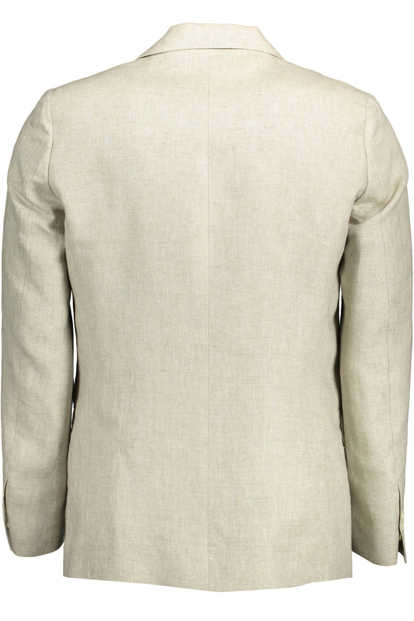 Gant Classic Beige Linen Jacket with Logo Details