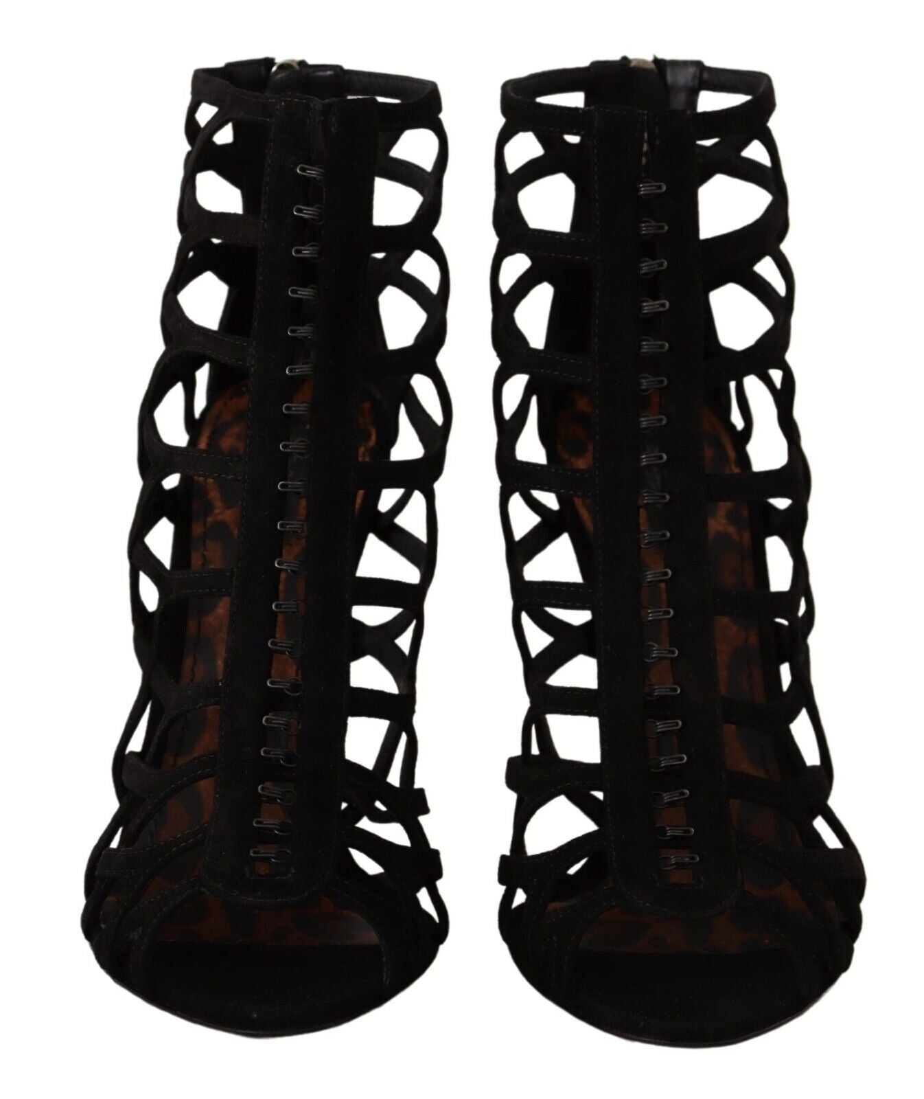 Dolce & Gabbana Schwarz Wildleder Stiletto Heels Bette Sandalen Schuhe