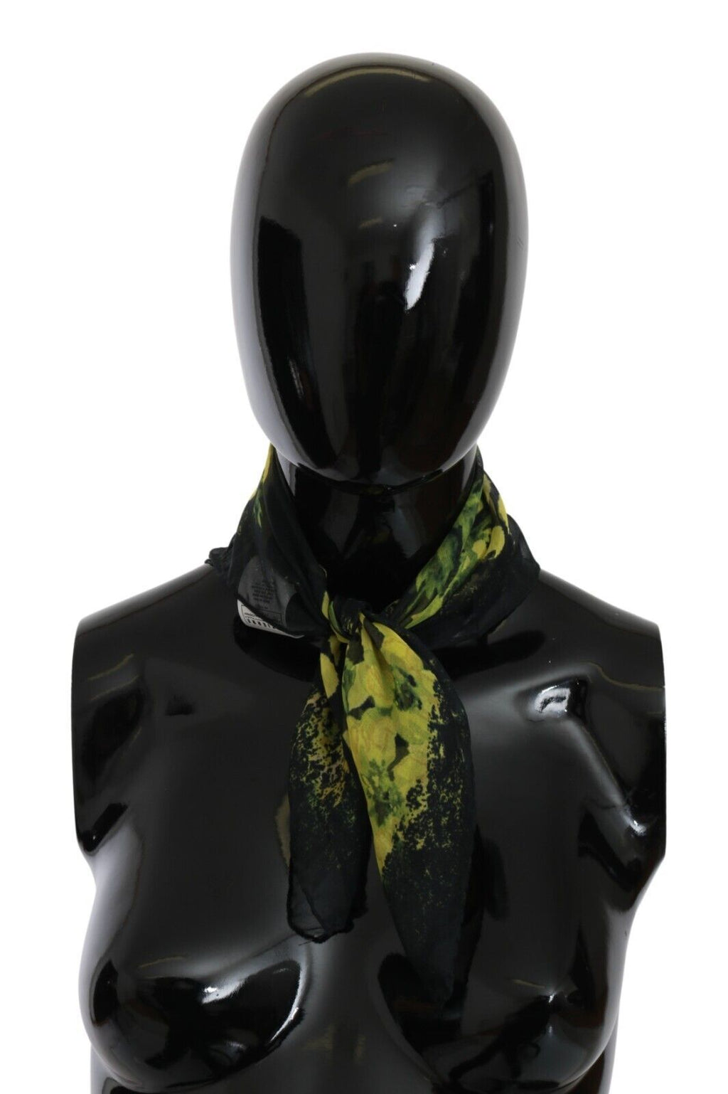 GF Ferre Black Yellow Floral Wrap Scarf Foulard Shawl