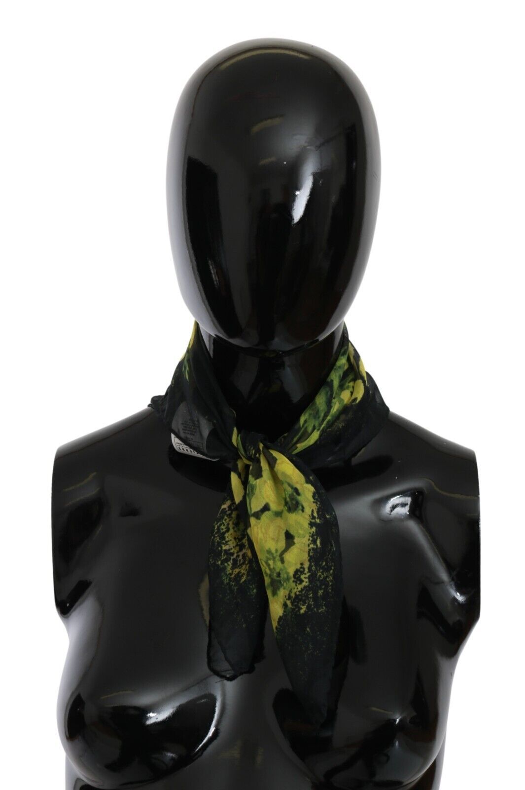 GF Ferre Black Yellow Floral Wrap Scarf Foulard Shawl