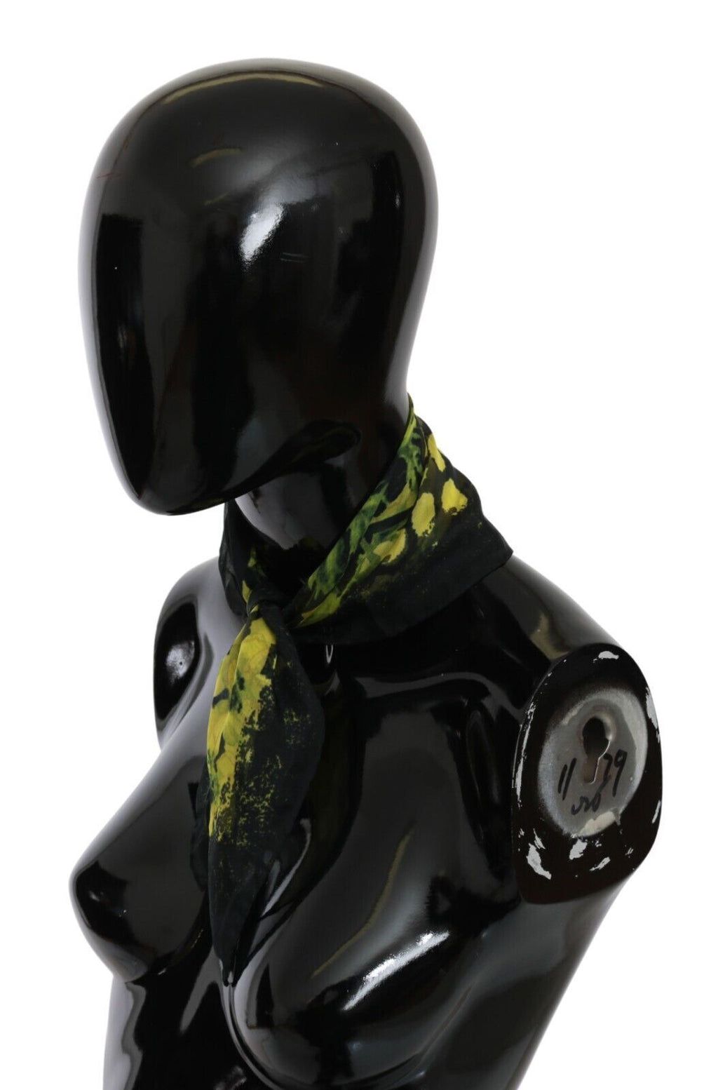 GF Ferre Black Yellow Floral Wrap Scarf Foulard Shawl