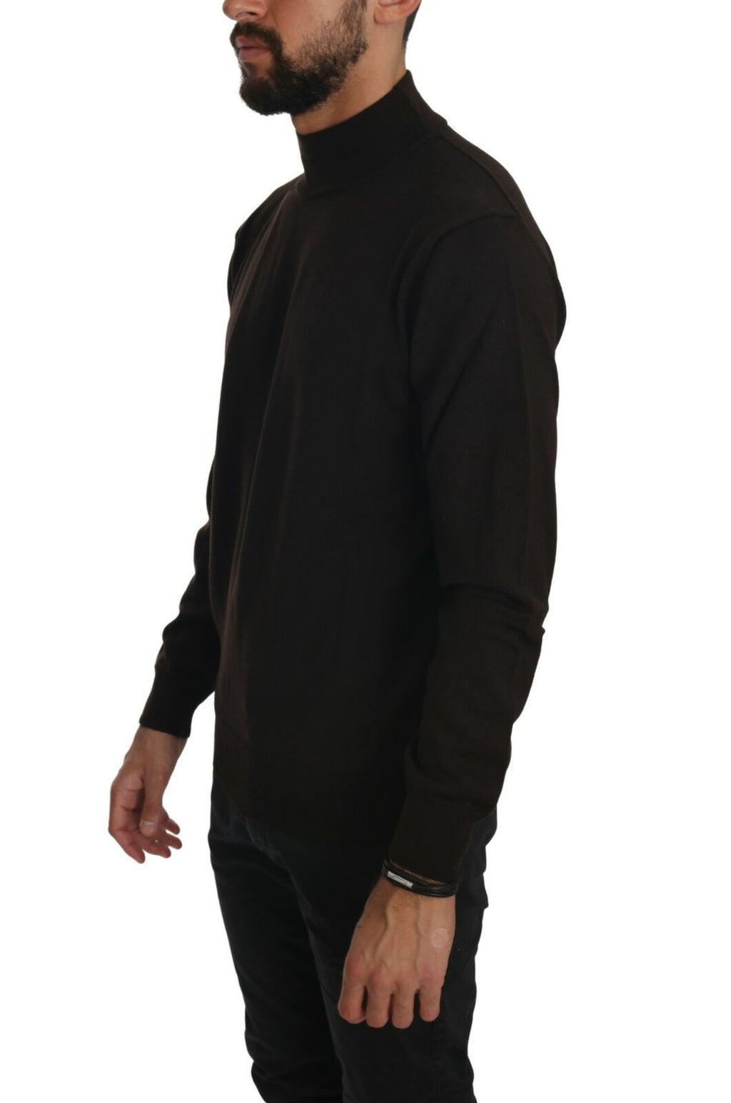 MILA SCHÖN Brauner Rollkragenpullover aus Wolle