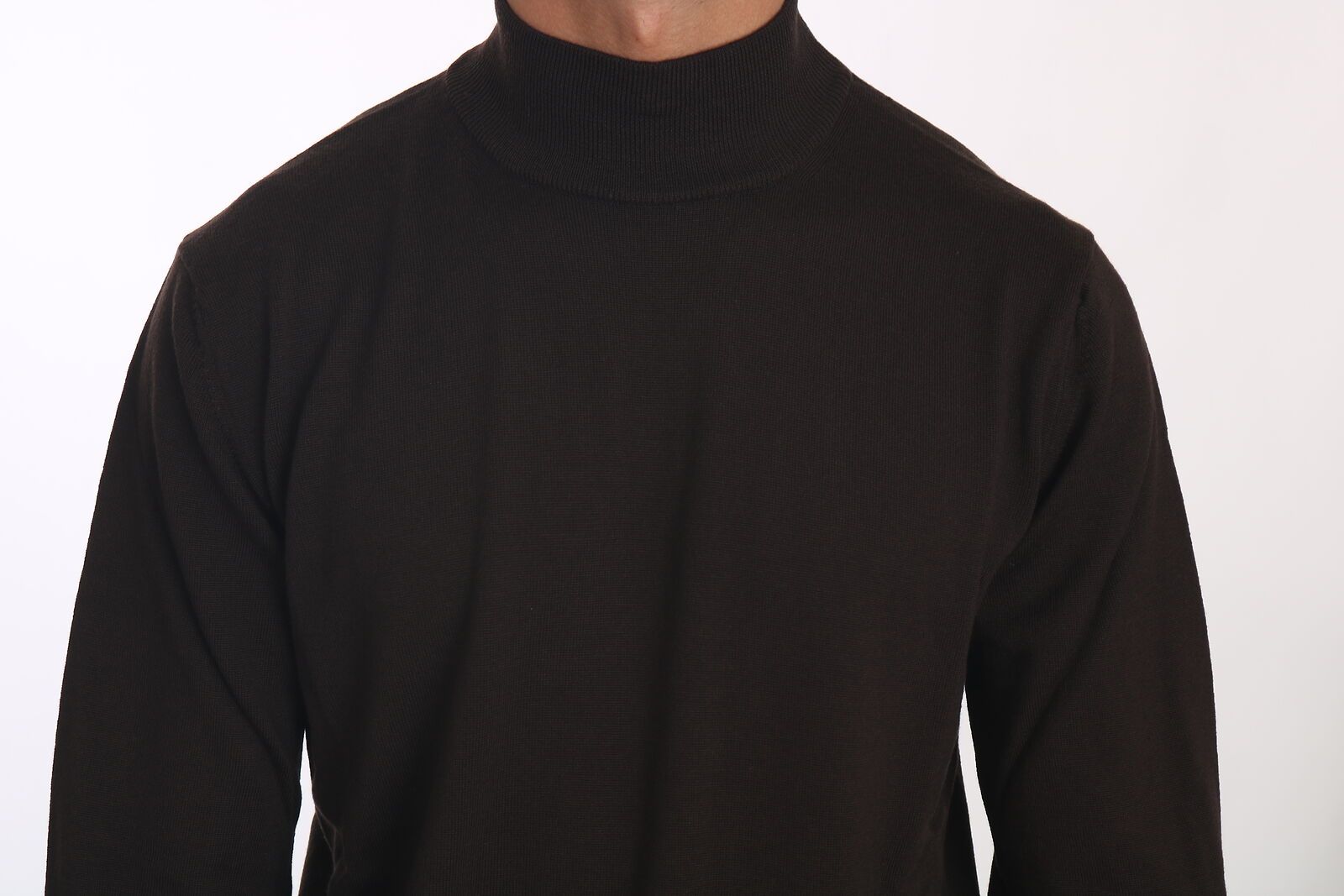 MILA SCHÖN Brauner Rollkragenpullover aus Wolle
