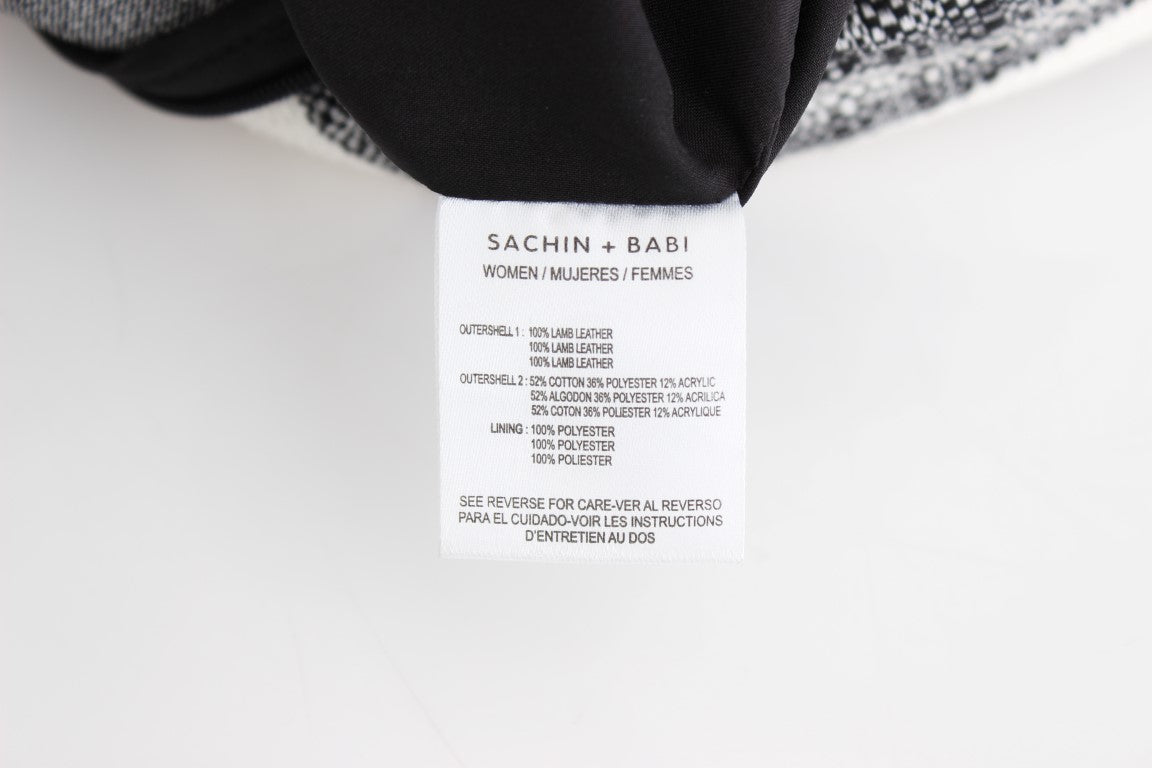 Sachin & Babi Grauer schwarzer Liza Leder Bleistift