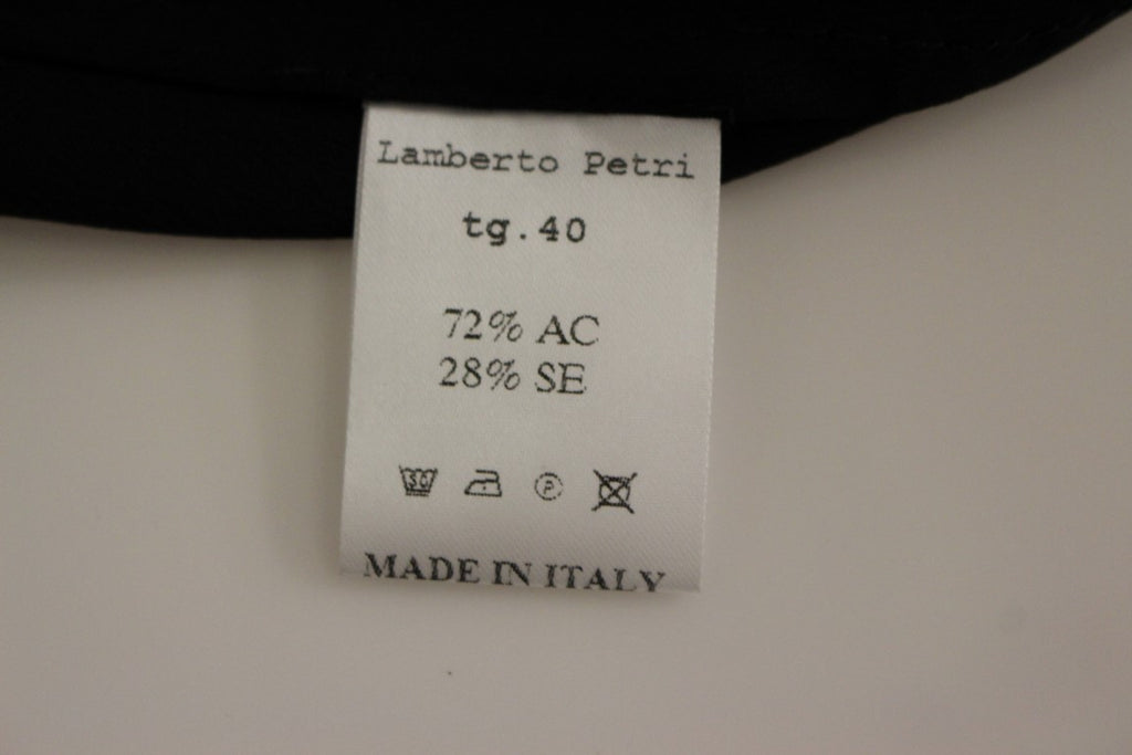 Lamberto Petri Black and Yellow Silk Sheath Dress in Sheath Dress Style