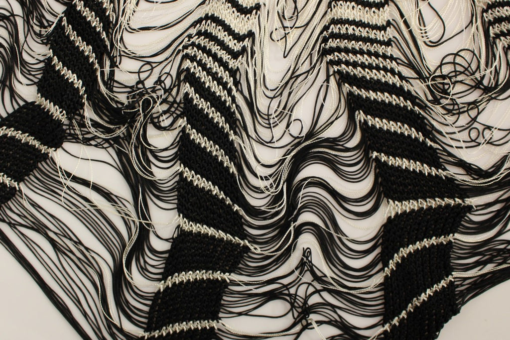Alice Palmer White Black Asymmetrical Knit Skirt