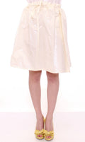 Licia Florio White Knee-Length Stretch Slip Dress
