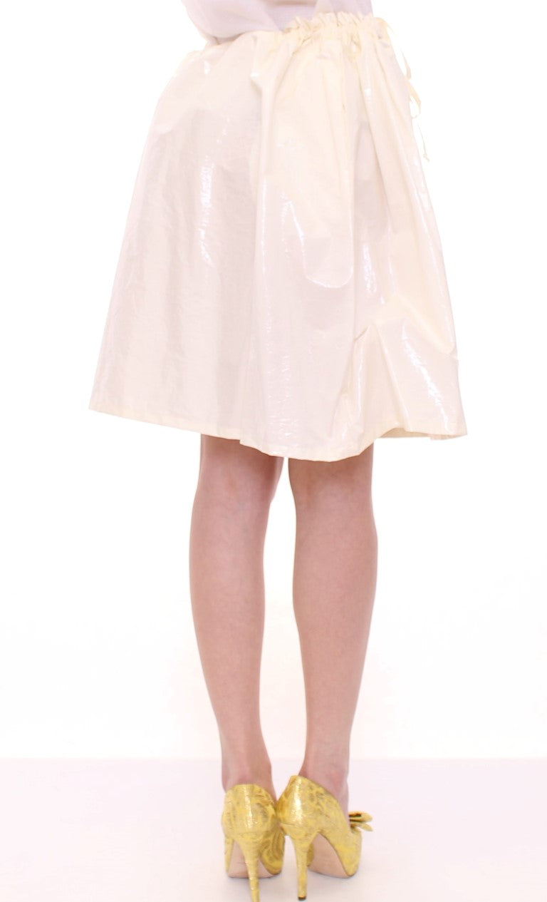 Licia Florio White Knee-Length Stretch Slip Dress
