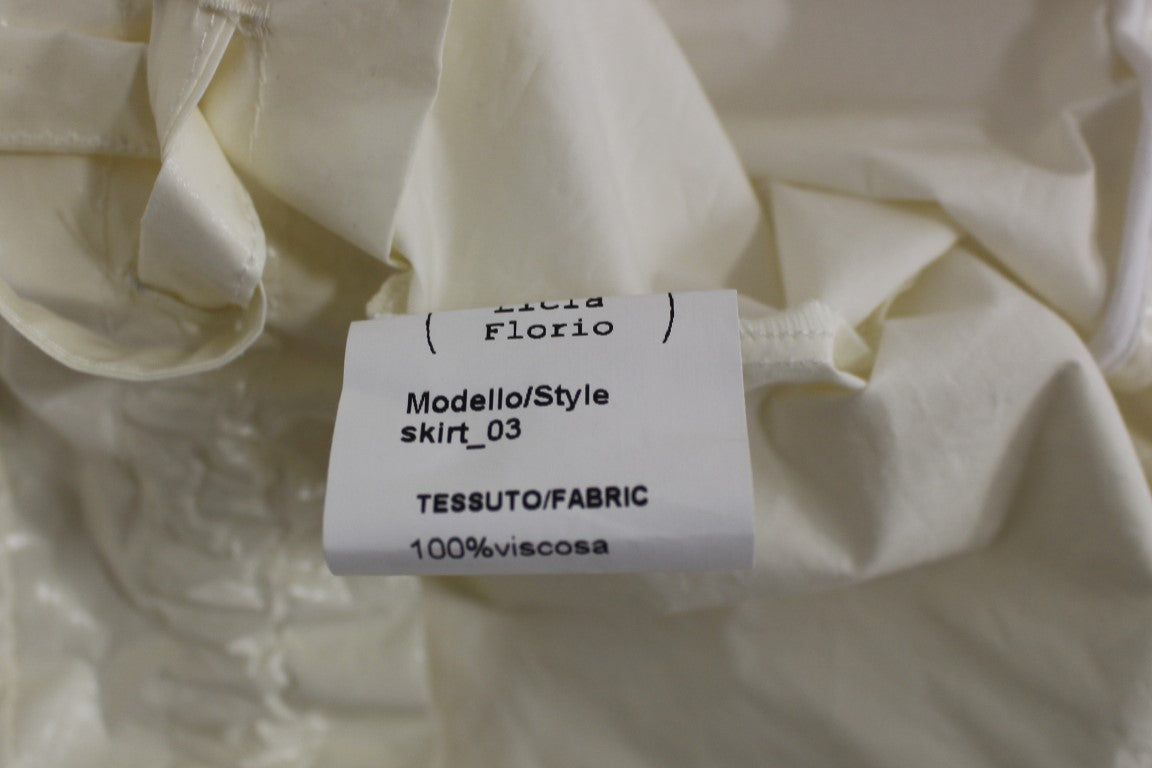 Licia Florio White Knee-Length Stretch Slip Dress