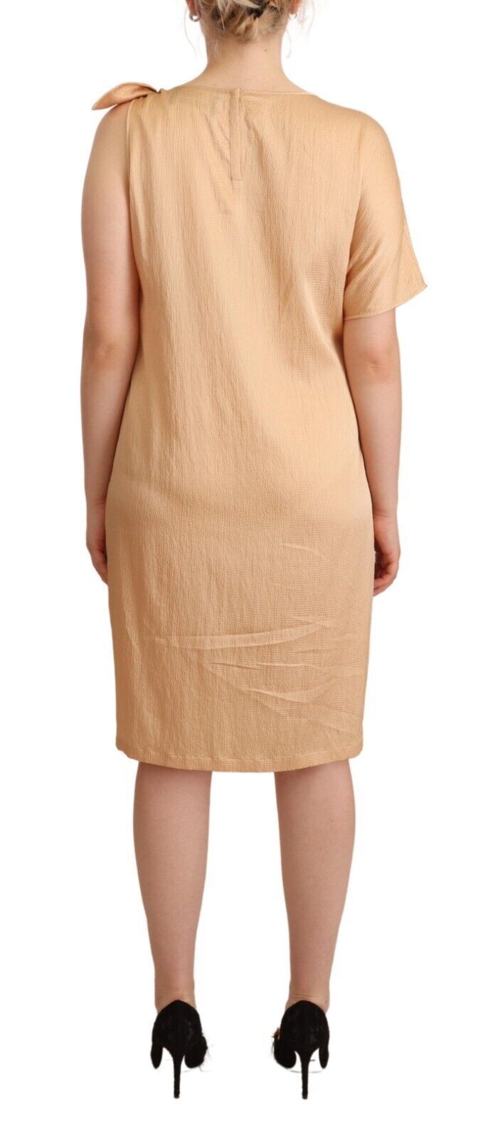 Moschino Beige Einärmeliges knielanges Etuikleid