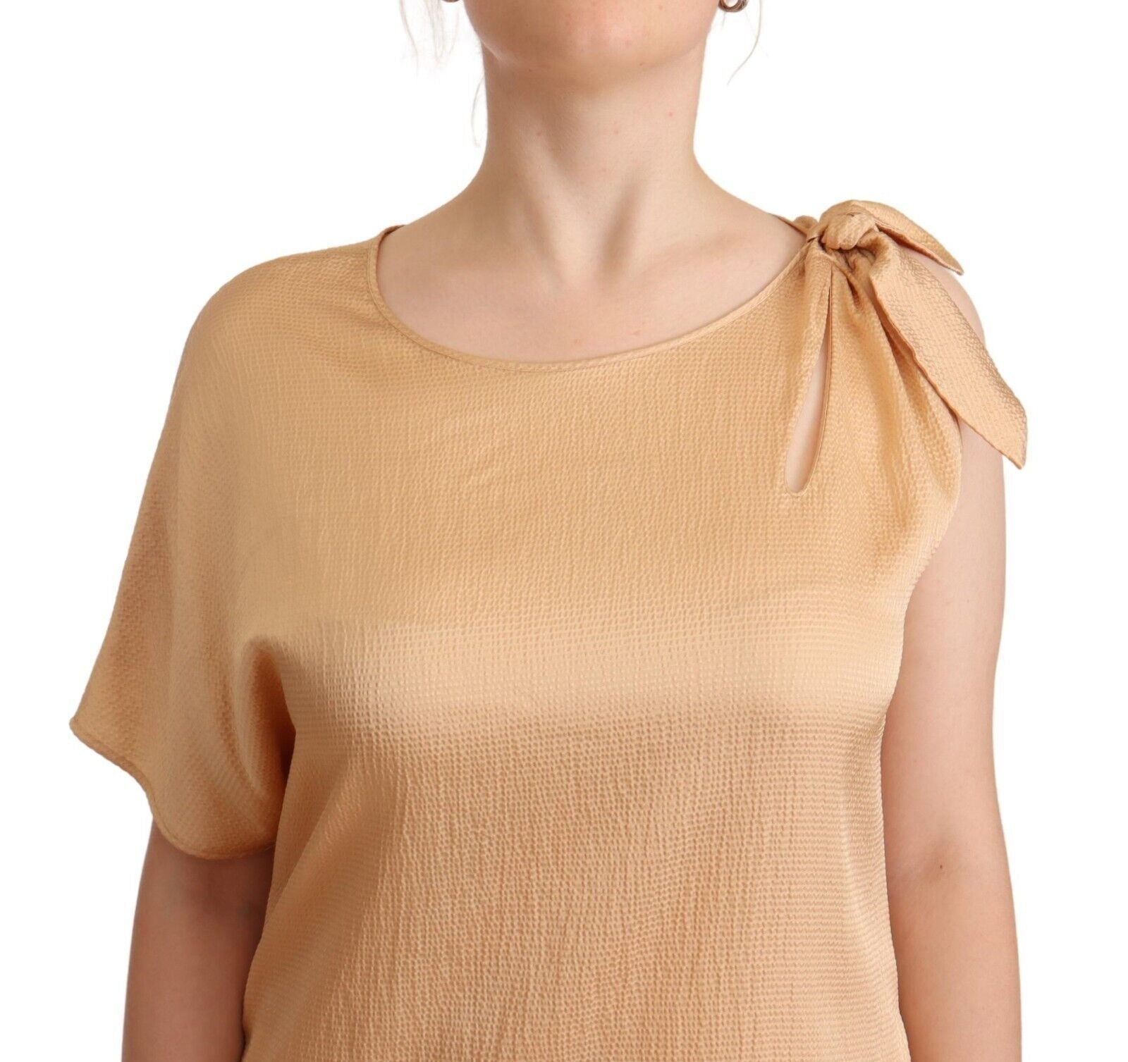 Moschino Beige Einärmeliges knielanges Etuikleid