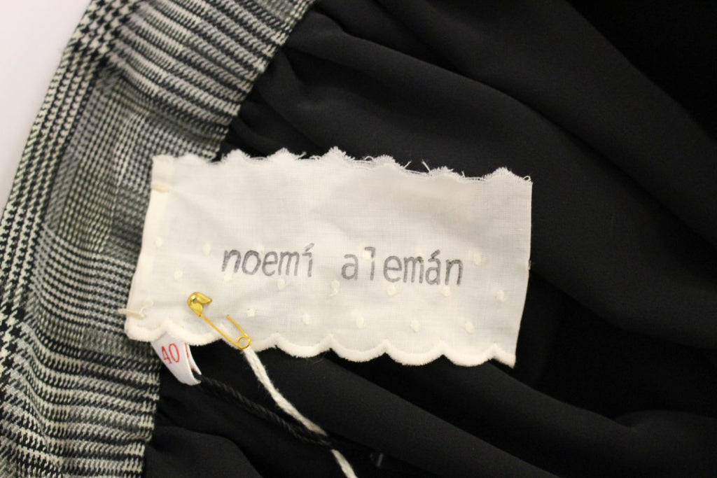 NOEMI ALEMAN Grey Checked Wool Shorts Skirt