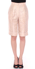 Zeyneptosun Beige Brokat Shorts über dem Knie