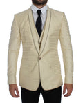 Dolce & Gabbana Beige Polka Dot Silk Blazer 2 Piece