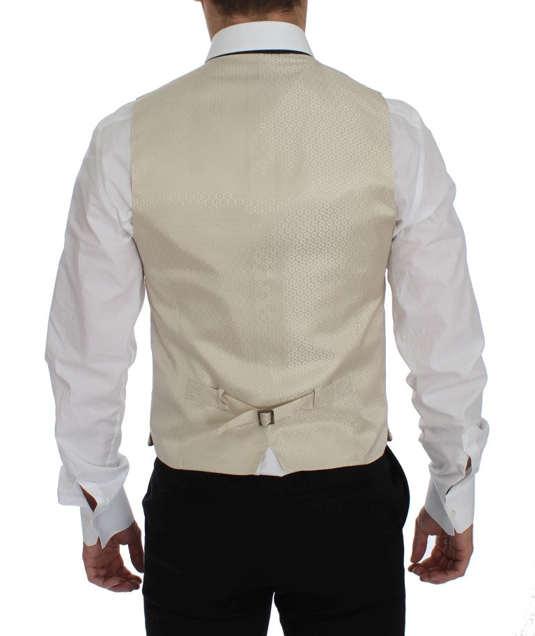 Dolce & Gabbana Beige Polka Dot Silk Blazer 2 Piece