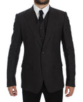 Dolce & Gabbana Grauer Slim Fit Leinenblazer