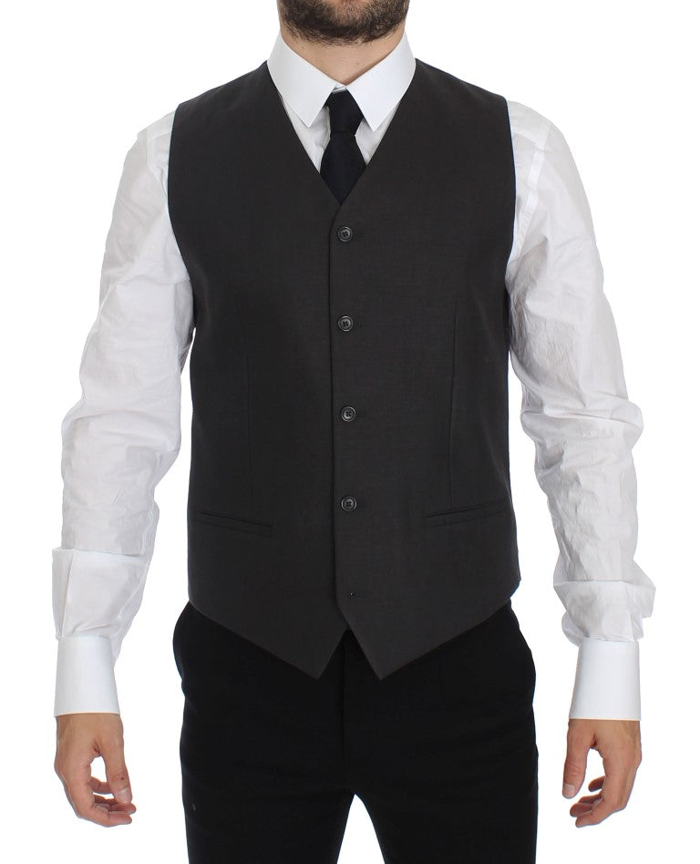 Dolce & Gabbana Grauer Slim Fit Leinenblazer