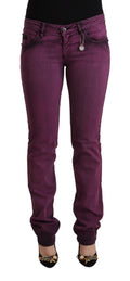 Costume National Lila Baumwolle Stretch Slim Fit Denim Jeans