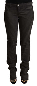 Costume National Schwarze Skinny-Hose aus Baumwolle mit mittlerer Taille